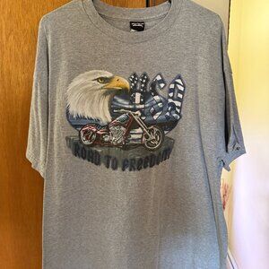 Mens XL Hybrid Graphic T Shirt Patriot Road To Freedom